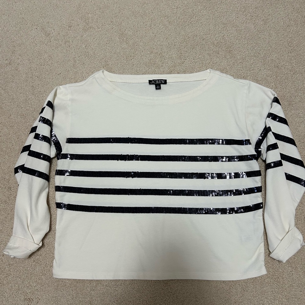 J. Crew sequin stripe top
